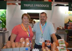 Kristi and Joey Hocutt with Triple J Produce, grower and shipper of sweet potatoes in North Carolina.